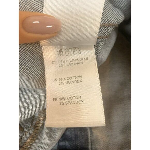 Articles Of Society Distressed Denim Jacket Size Small Raw Hem Blue Jean - Picture 15 of 15